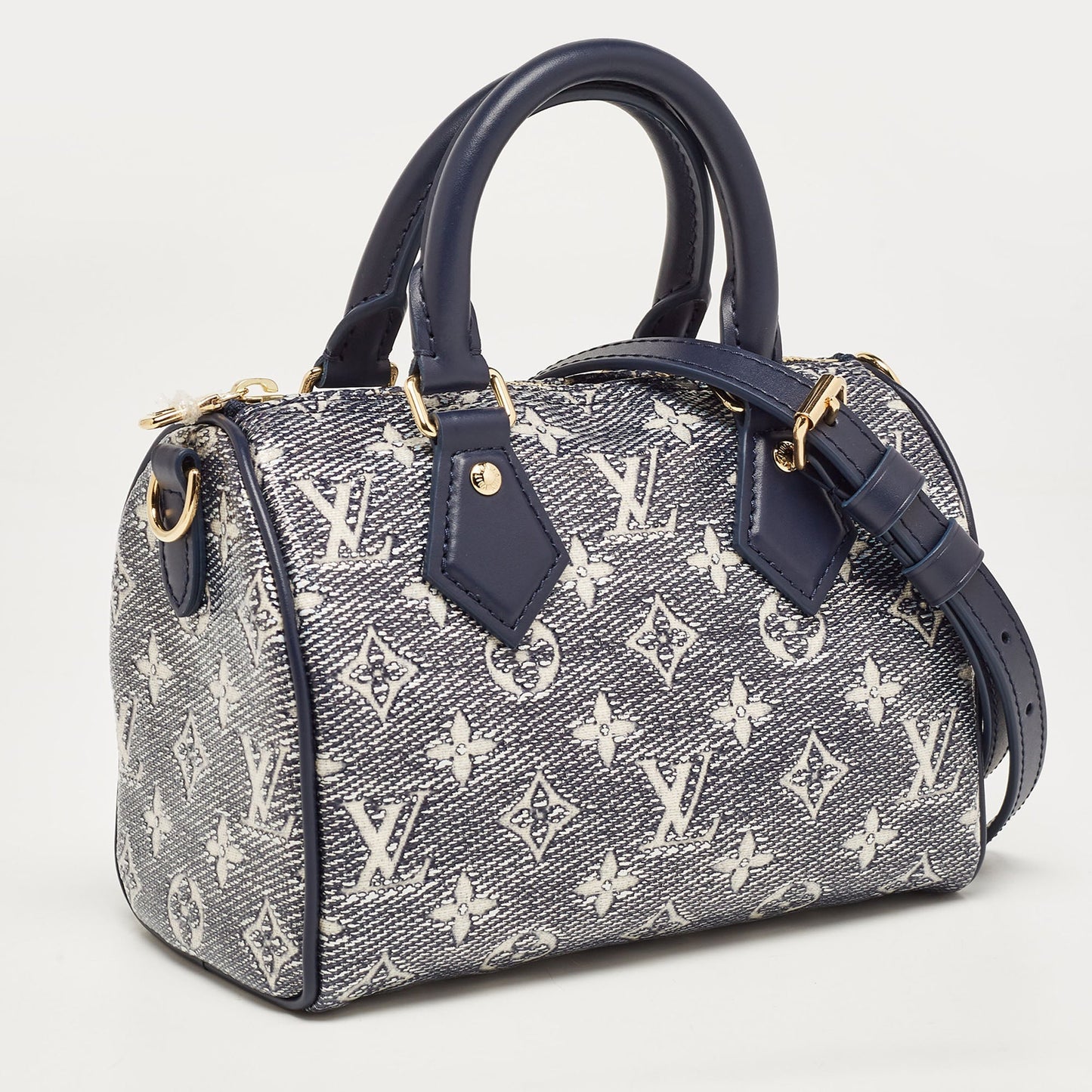 LOUIS VUITTON Blue Monogram Canvas Speedy Bandouliere 20 Bag