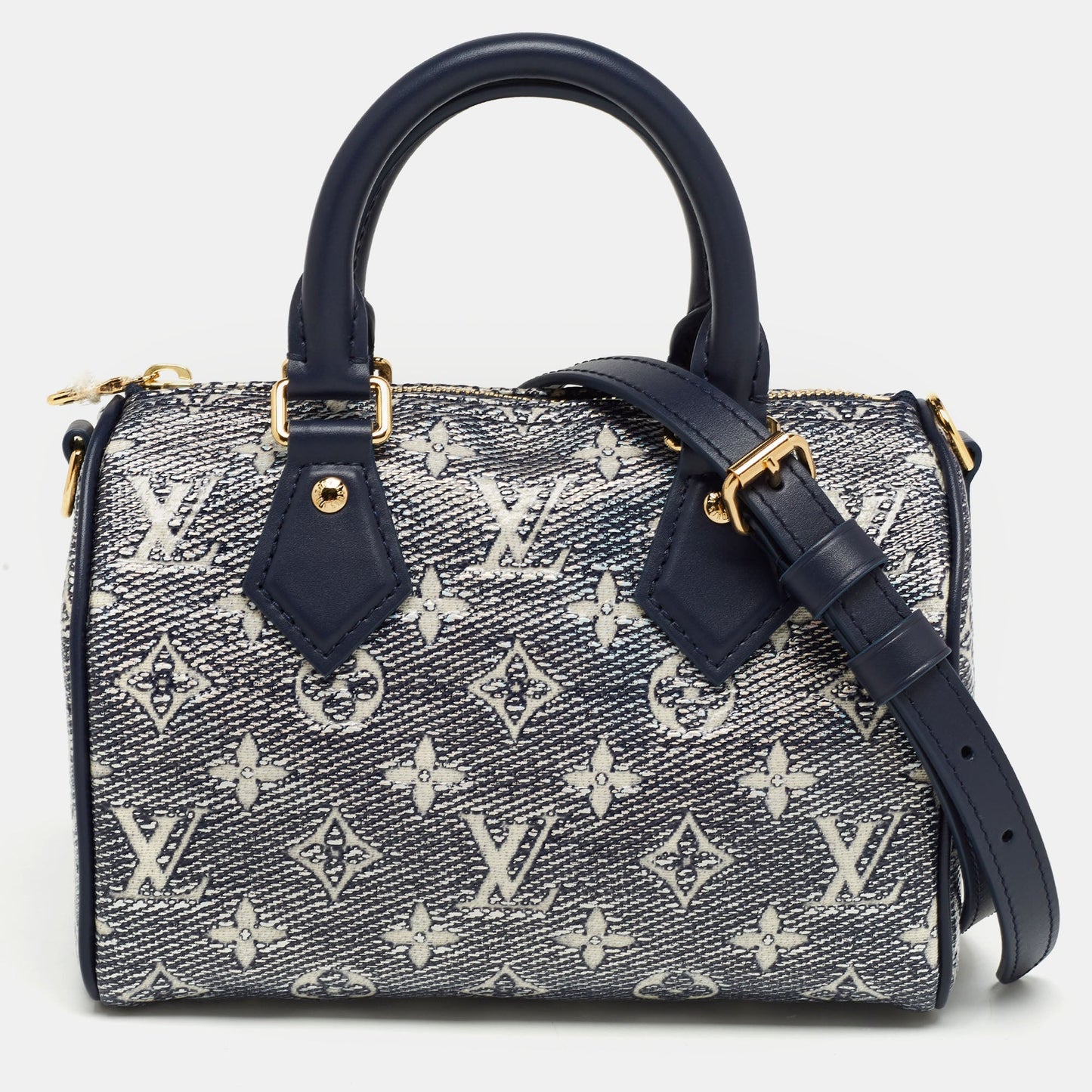 LOUIS VUITTON Blue Monogram Canvas Speedy Bandouliere 20 Bag