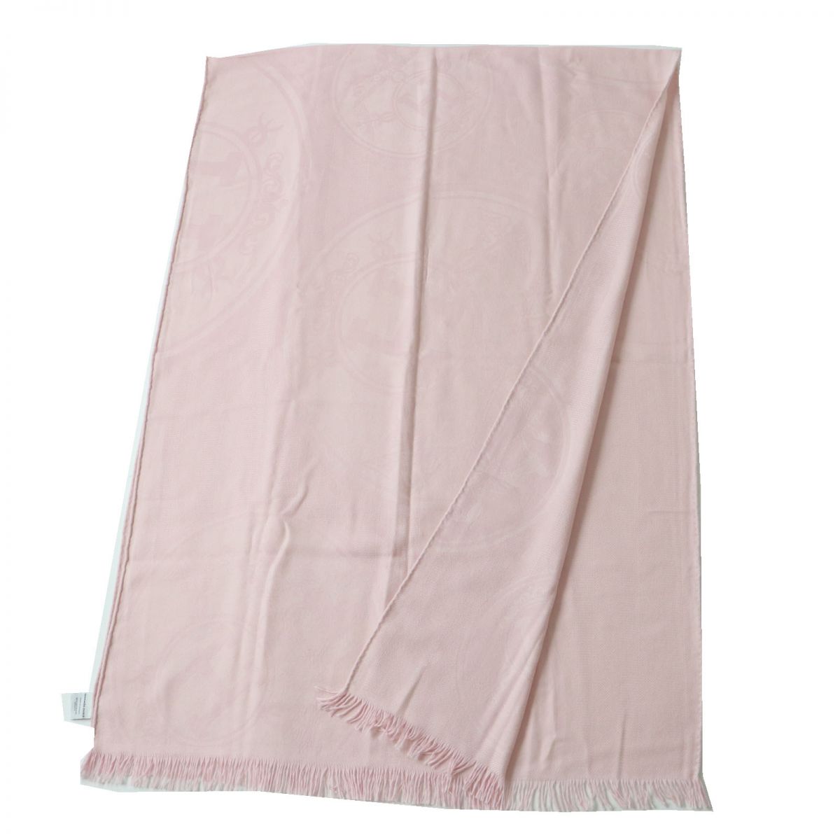 HERMES Stall Main: 85% cashmere, Main: 15% silk Rose Petal (Baby Pink type) Women  d