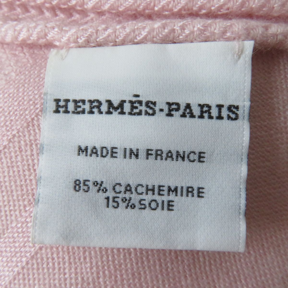 HERMES Stall Main: 85% cashmere, Main: 15% silk Rose Petal (Baby Pink type) Women  d