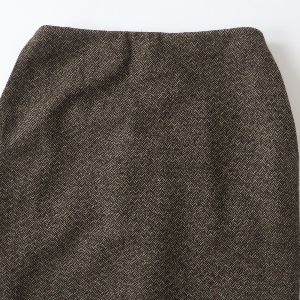 HERMES skirt Outer: 85% wool, Outer: 15% cashmere, Lining: 100% silk Brown x Black type Women 34  d