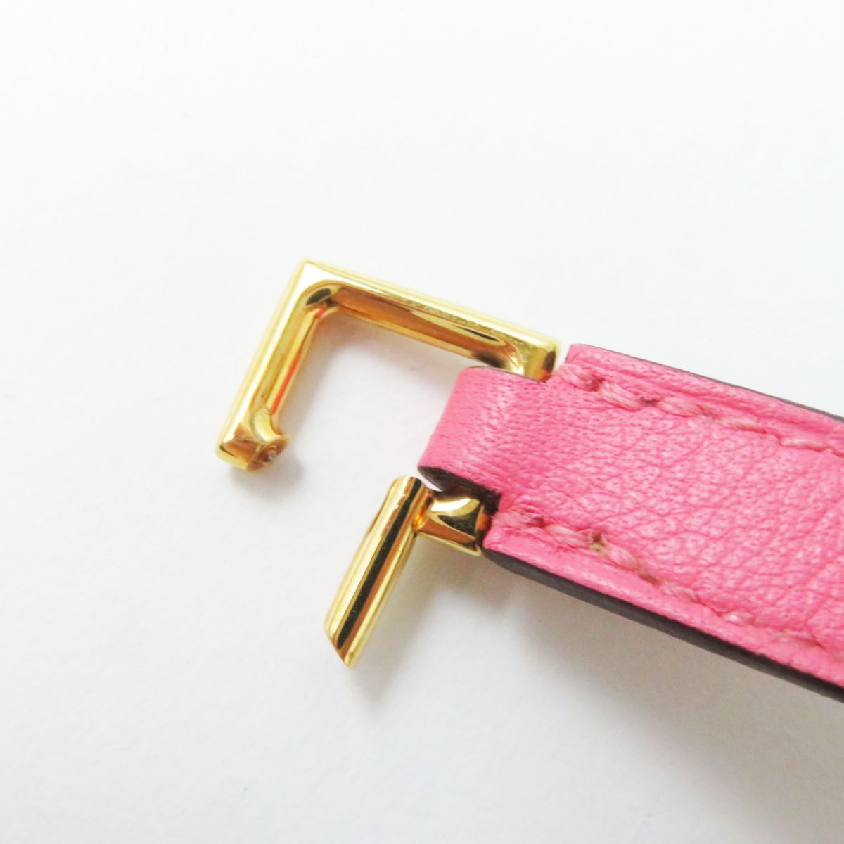 HERMES bracelet Main: Vaux Swift Rose Azare x Gold Metal Women S  d