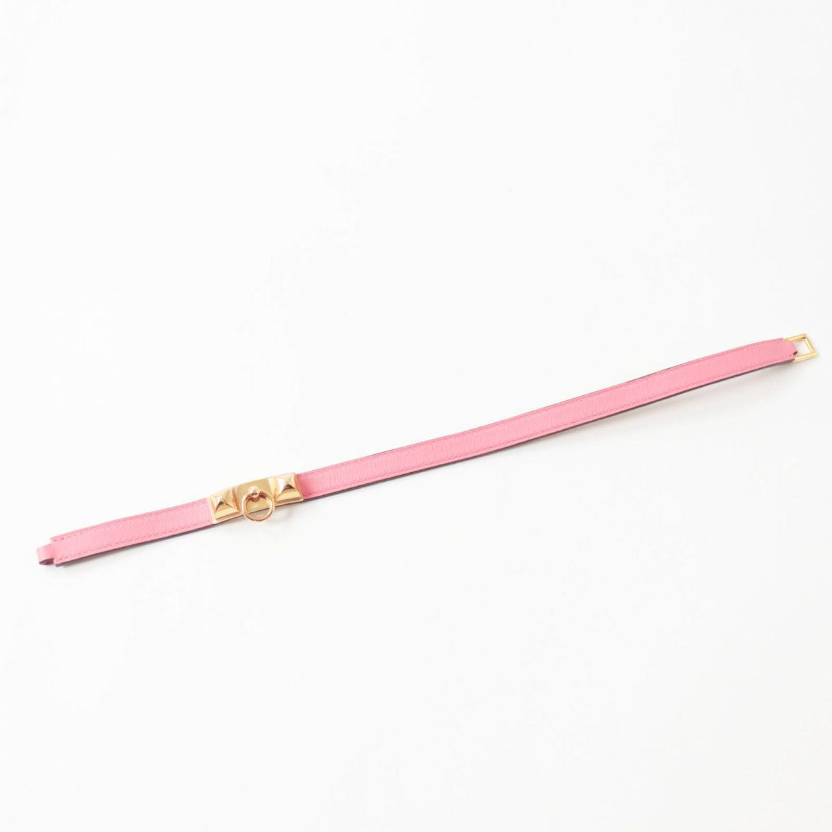HERMES bracelet Main: Vaux Swift Rose Azare x Gold Metal Women S  d