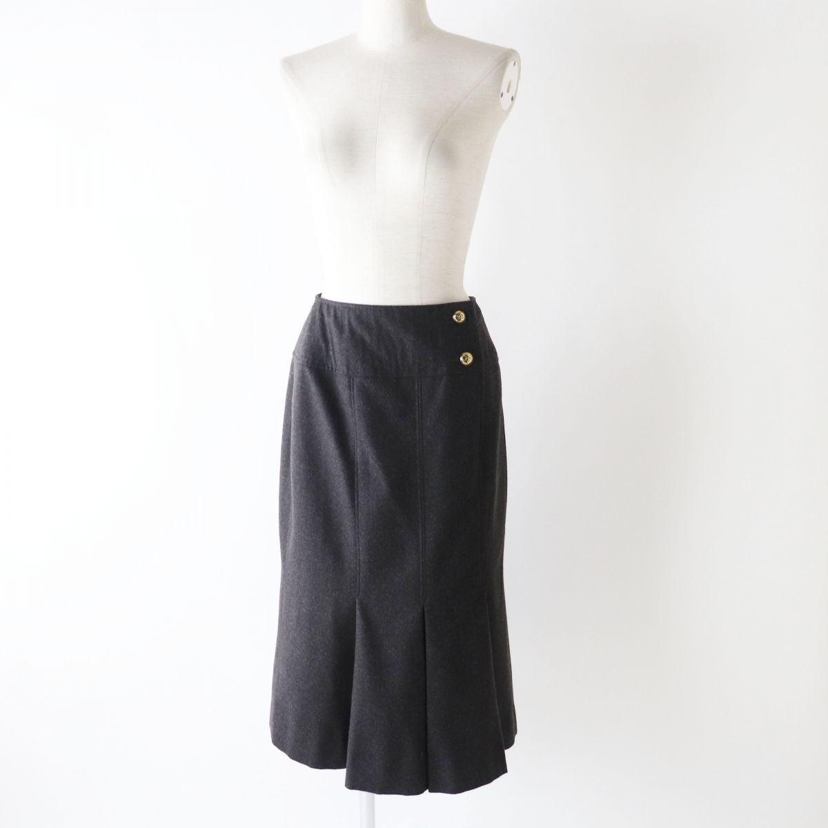 Chanel COCO Mark Button Cashmere Blend Skirt