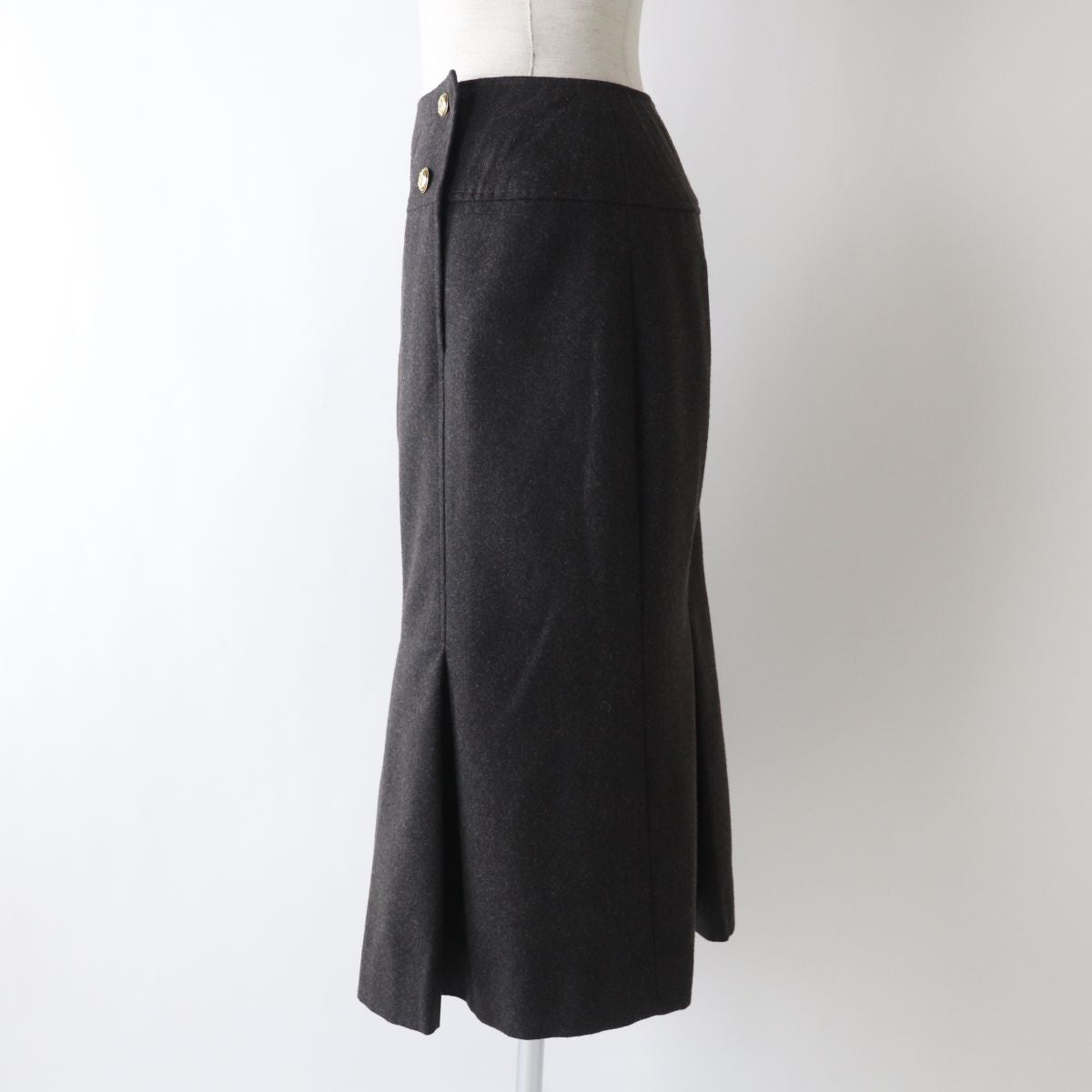Chanel COCO Mark Button Cashmere Blend Skirt