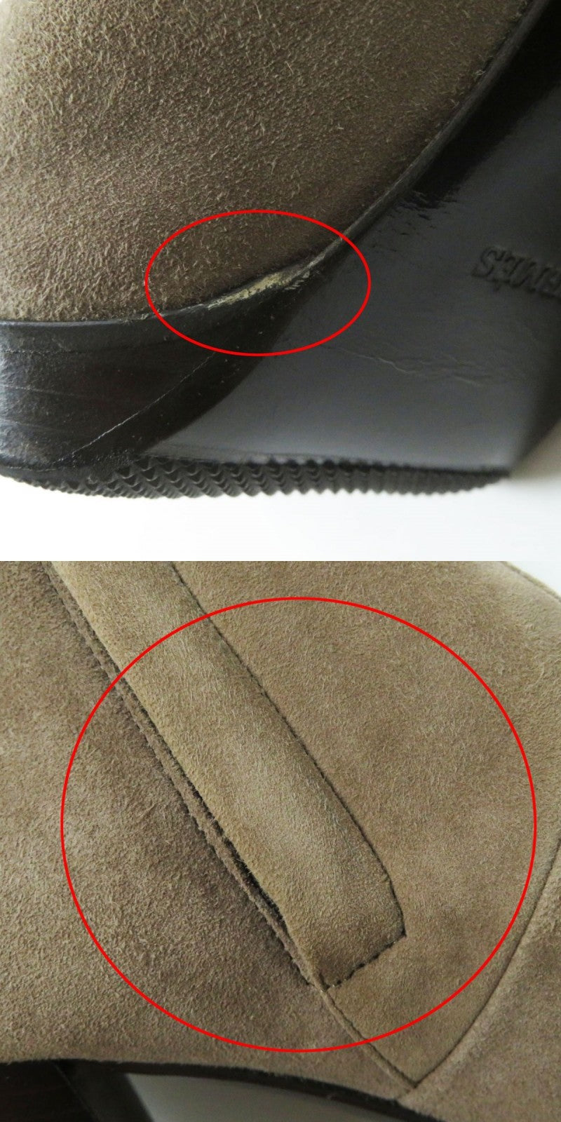 HERMES boots Main: Suede leather Mocha type x Silver Metal Women 37.5  d