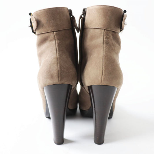 HERMES boots Main: Suede leather Mocha type x Silver Metal Women 37.5  d