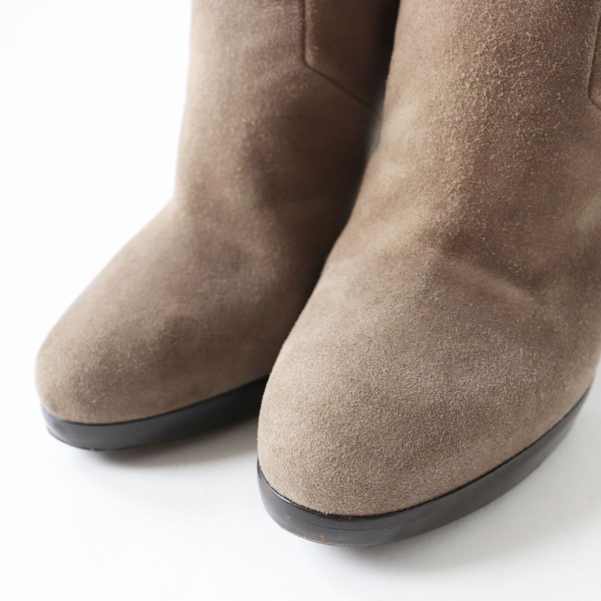 HERMES boots Main: Suede leather Mocha type x Silver Metal Women 37.5  d