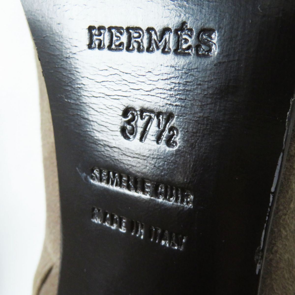 HERMES boots Main: Suede leather Mocha type x Silver Metal Women 37.5  d