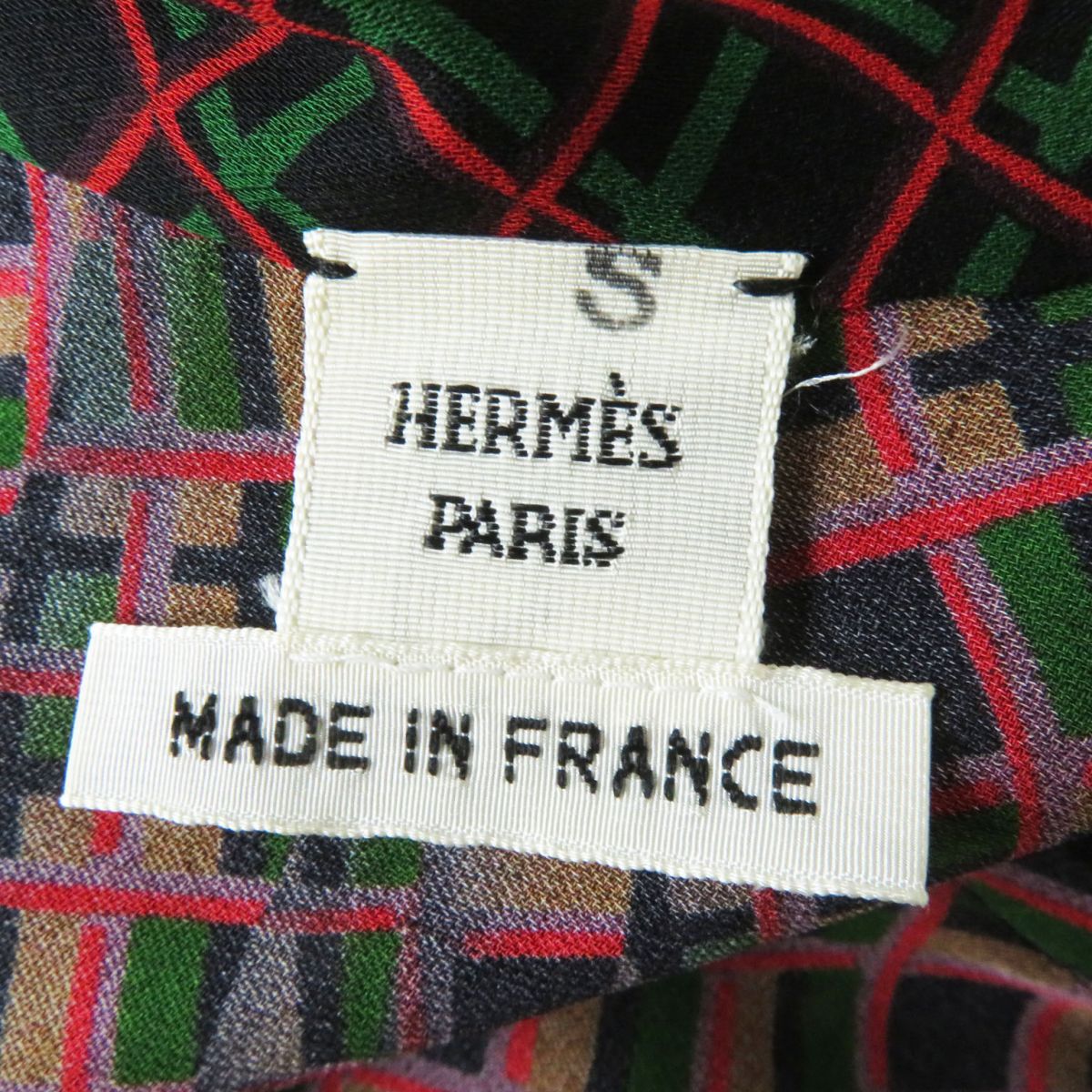 HERMES blo  silk Multi<br>Total pattern print 38