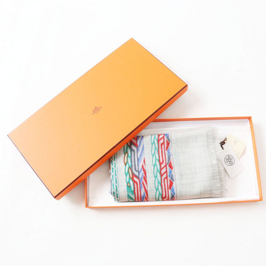 HERMES Stall Main: 100% cashmere Gray x Multi (Robe de Soir) Women  d