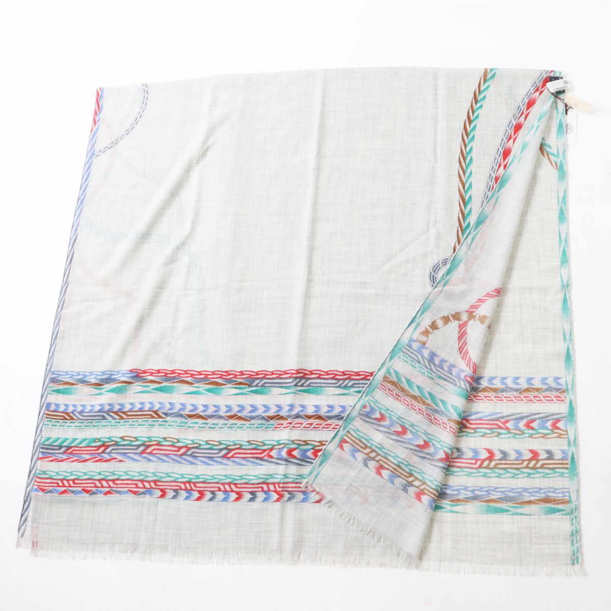 HERMES Stall Main: 100% cashmere Gray x Multi (Robe de Soir) Women  d