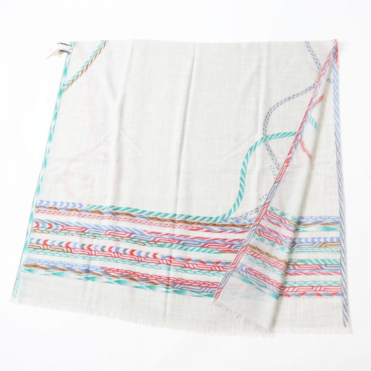 HERMES Stall Main: 100% cashmere Gray x Multi (Robe de Soir) Women  d