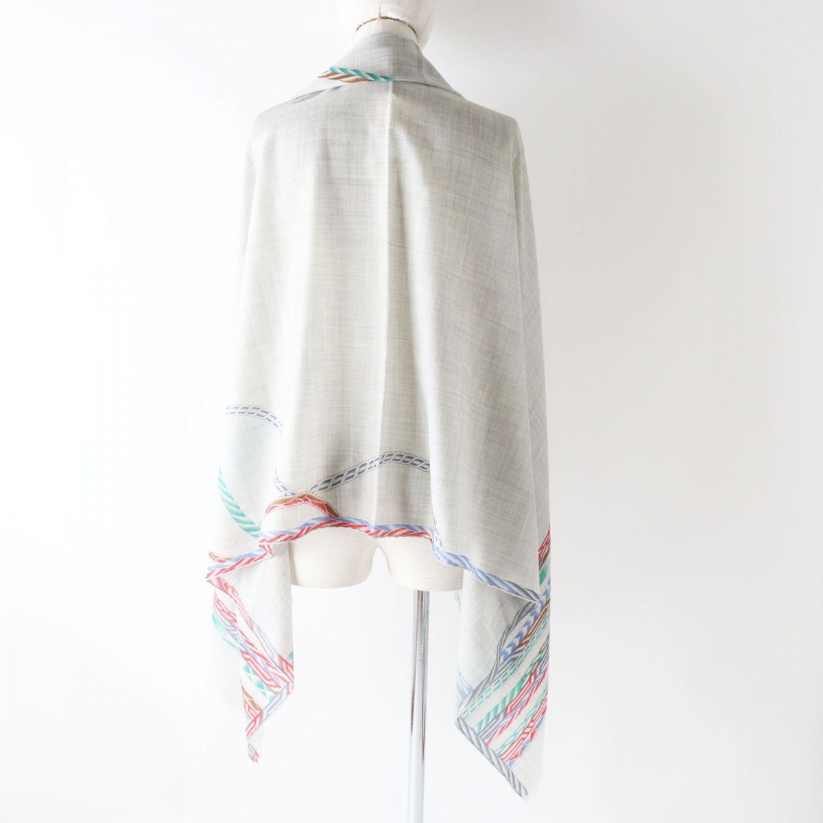 HERMES Stall Main: 100% cashmere Gray x Multi (Robe de Soir) Women  d