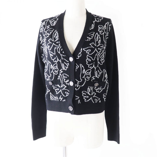 CHANEL knit Main: 99% cashmere, Main: 1% elastane, Part: 100% cashmere Black x White (Tricolor Pattern) Women 40