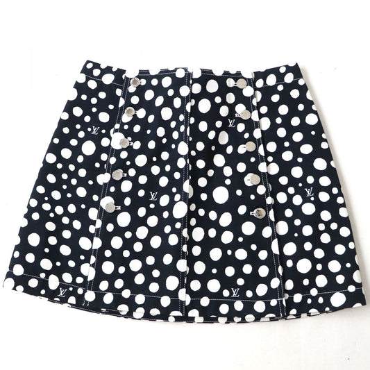 LOUIS VUITTON skirt Main: 100% cotton Dark navy x white<br>infinity dot Women 38
