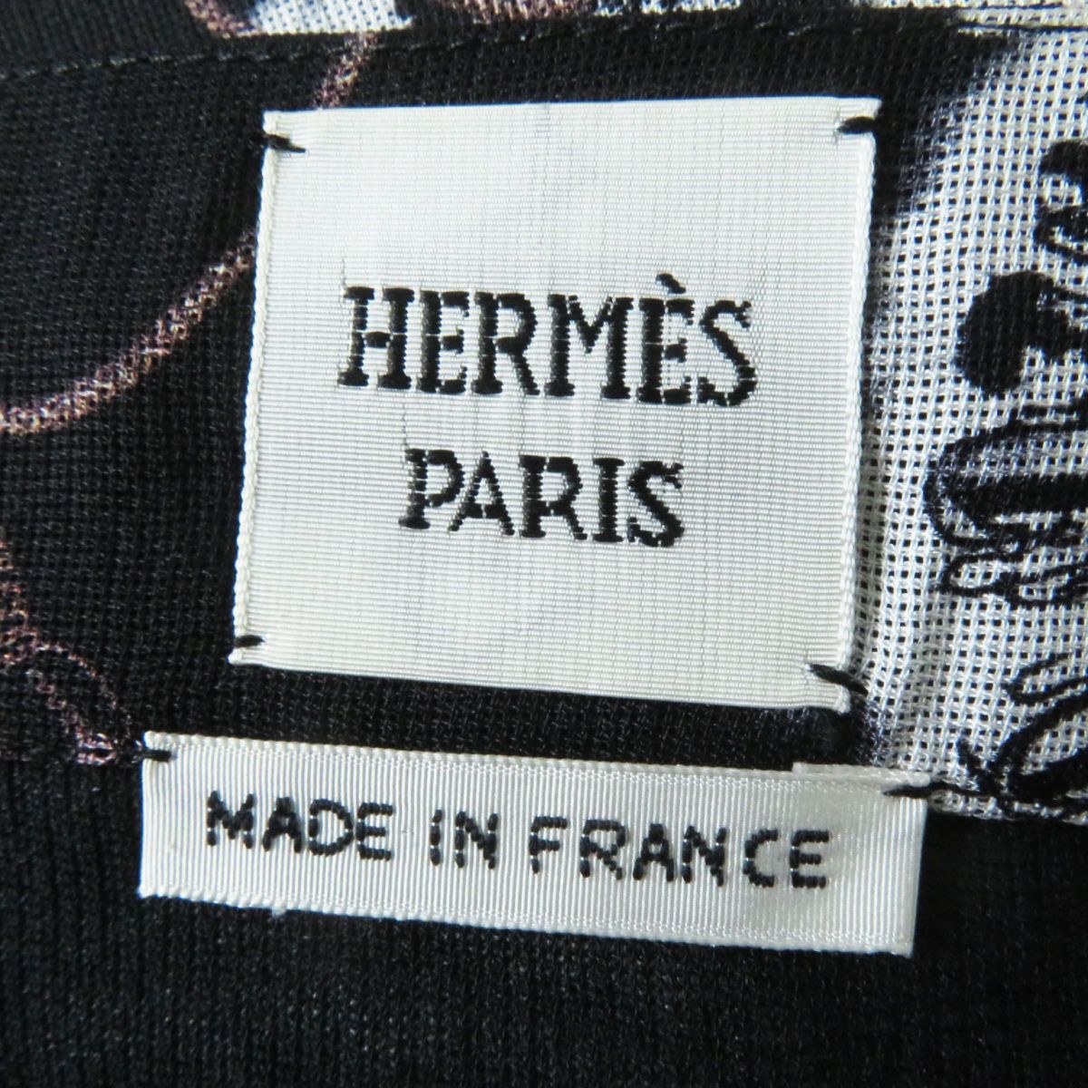 HERMES skirt Main: 100% silk Black x White x Dusty Pink All-over Pattern Women 36  d