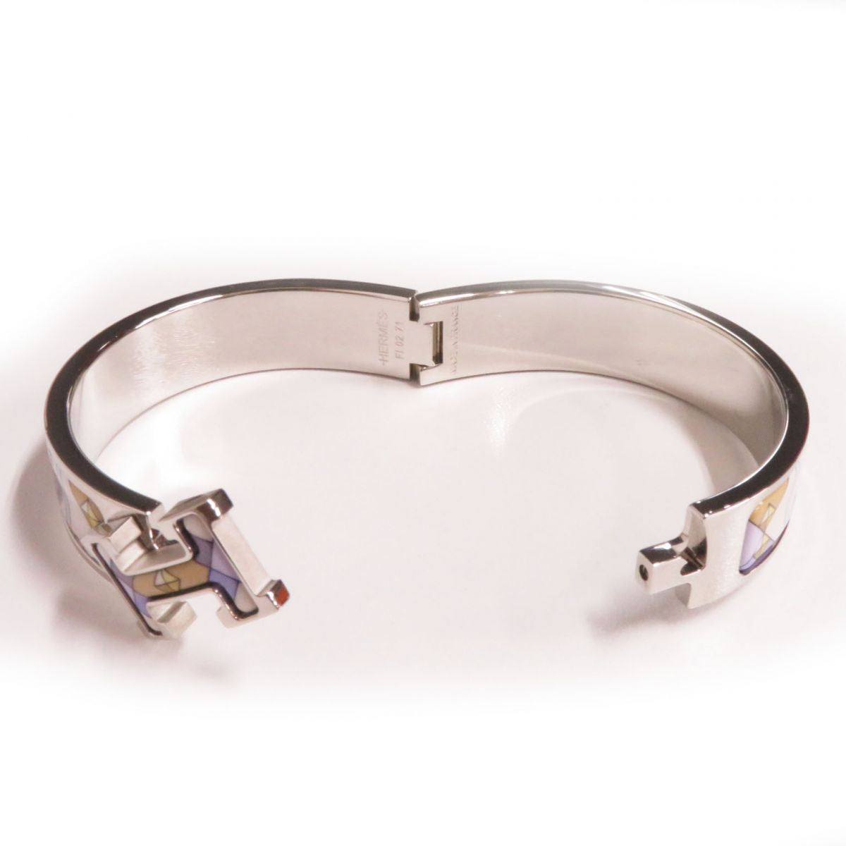 HERMES bracelet Gold Plated Silver multi H Hangul Collier & Chien Click crack PM Women  d