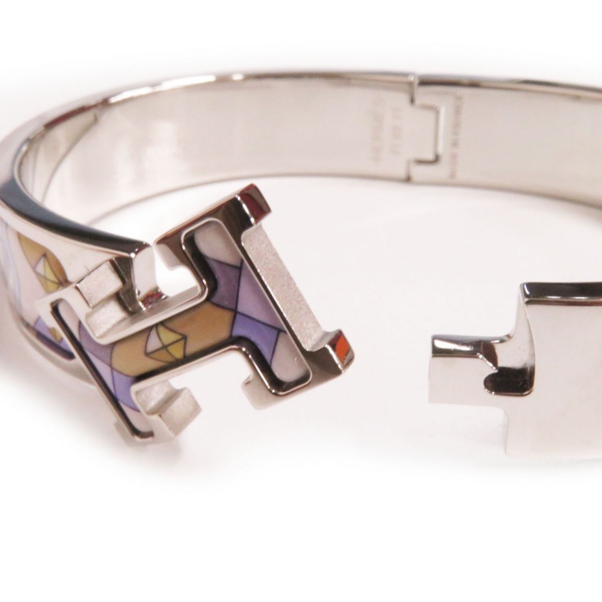 HERMES bracelet Gold Plated Silver multi H Hangul Collier & Chien Click crack PM Women  d
