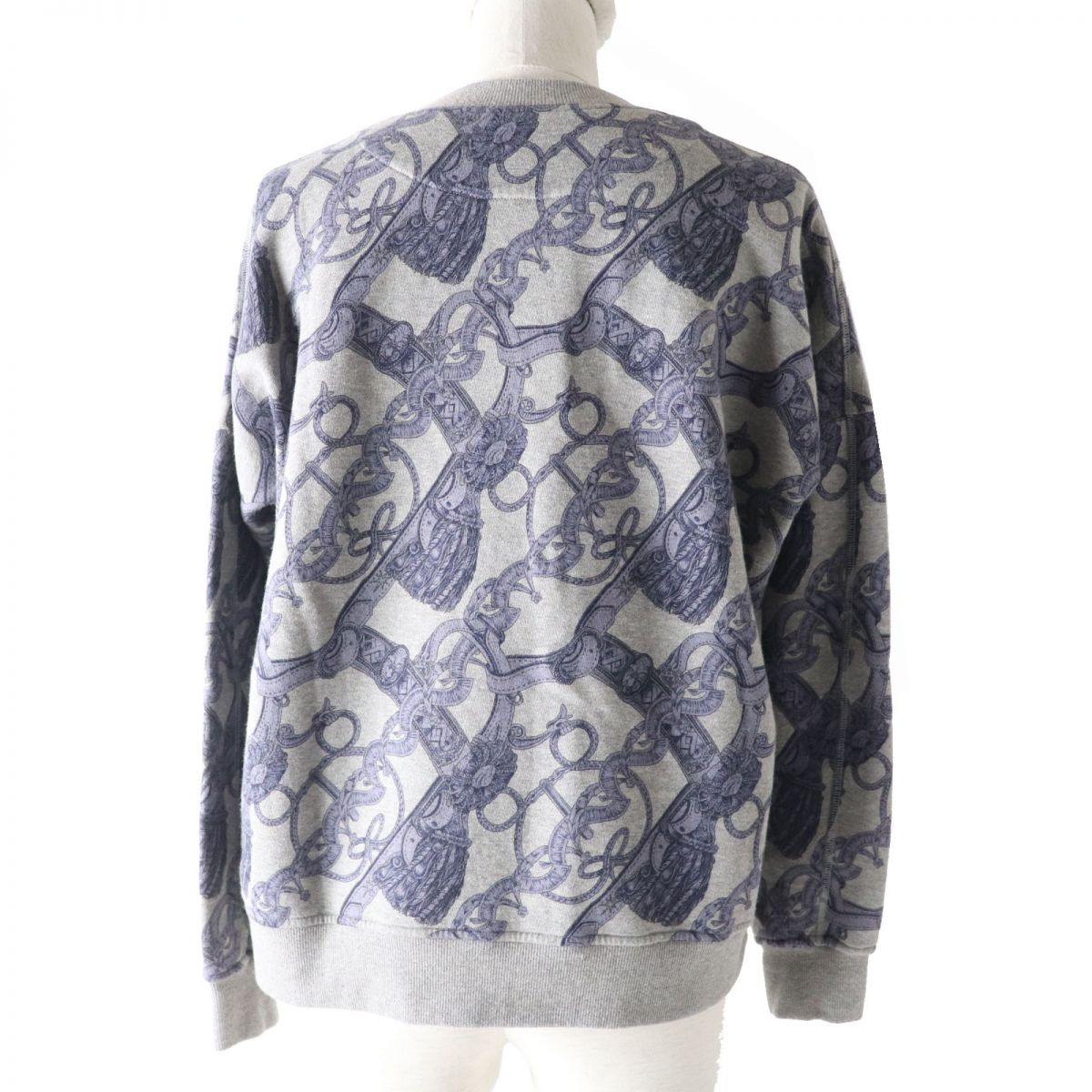 HERMES sweat Main: 86% cotton, Main: 14% camel, Part: 74% cotton, Part: 18% camel, Part: 8% polyurethane Gray x purple<br>Bride de Cour Women 34  d