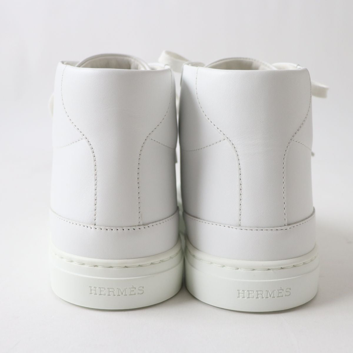 HERMES sneakers Part: Leather, Part: Kelly Metal White xSilver Metal Women 36.5  d