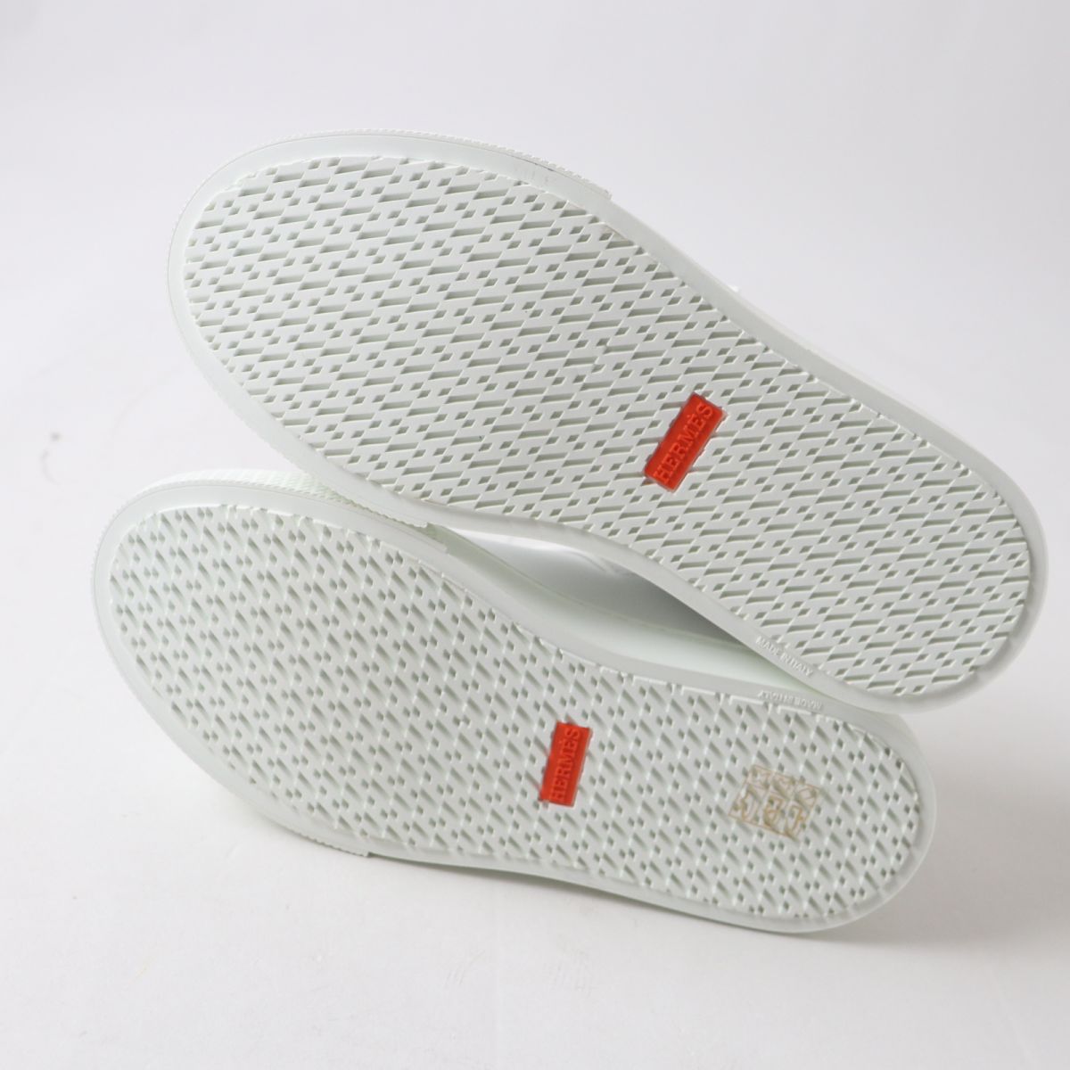 HERMES sneakers Part: Leather, Part: Kelly Metal White xSilver Metal Women 36.5  d