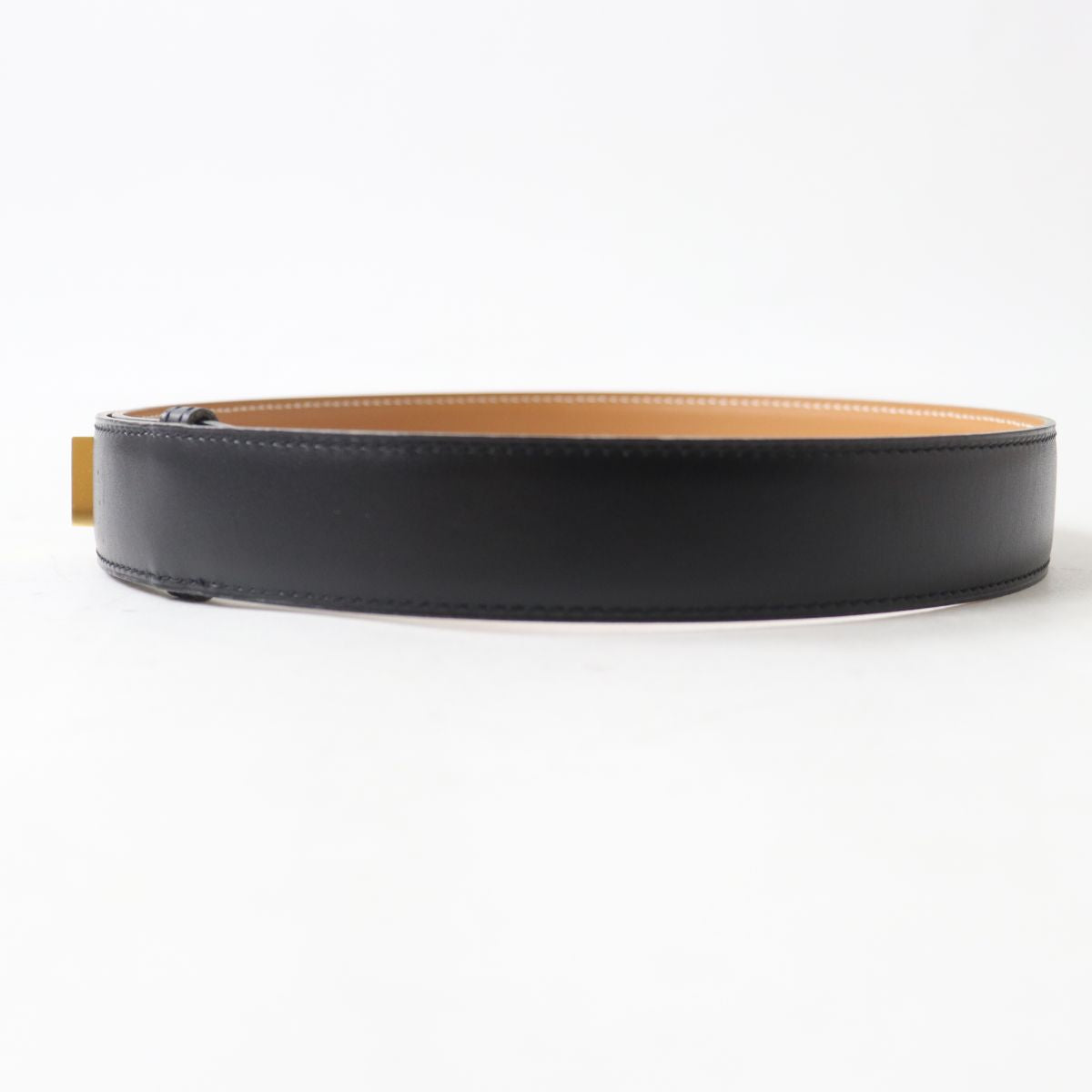 HERMES belt Main: Leather Black x Gold Metal Women  d