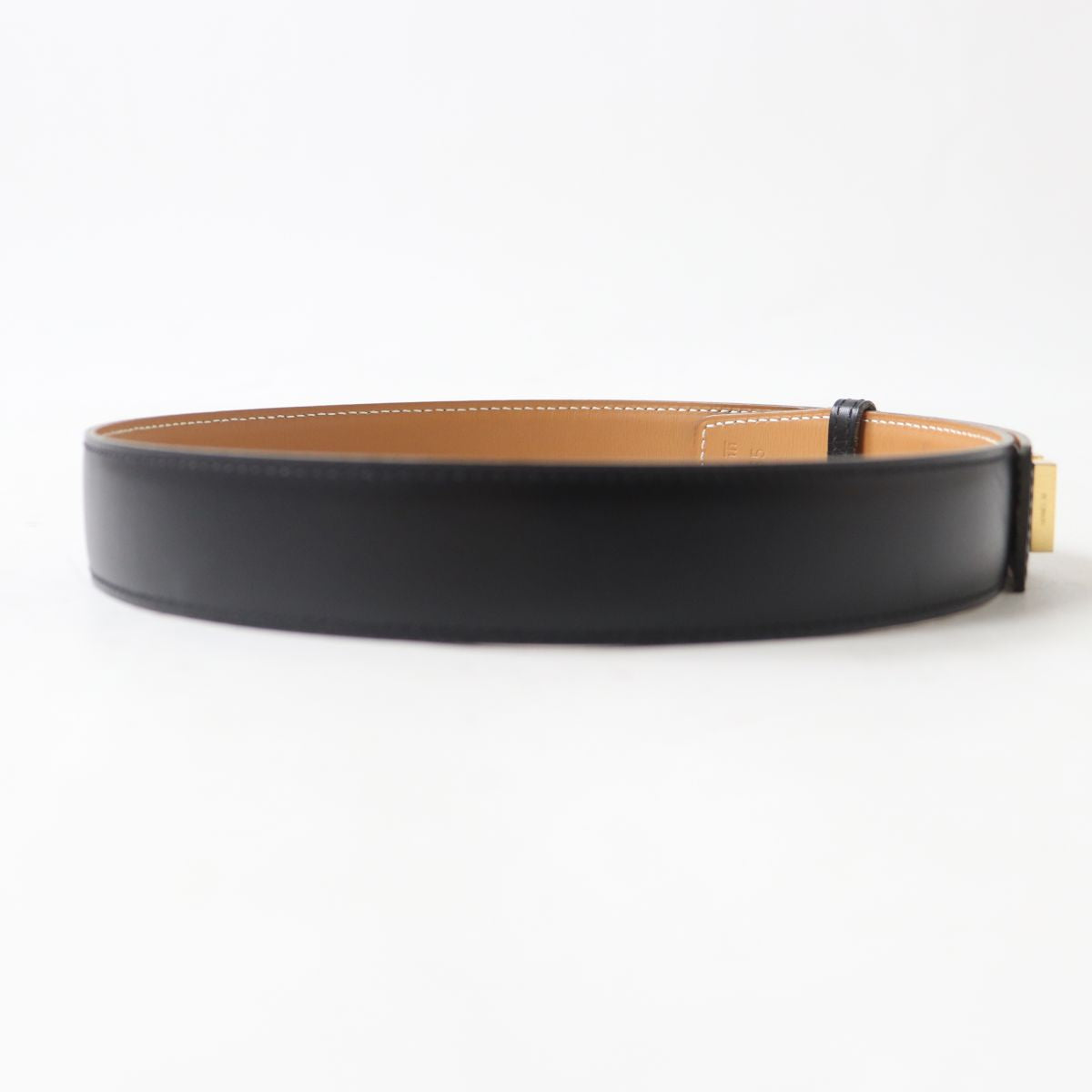 HERMES belt Main: Leather Black x Gold Metal Women  d