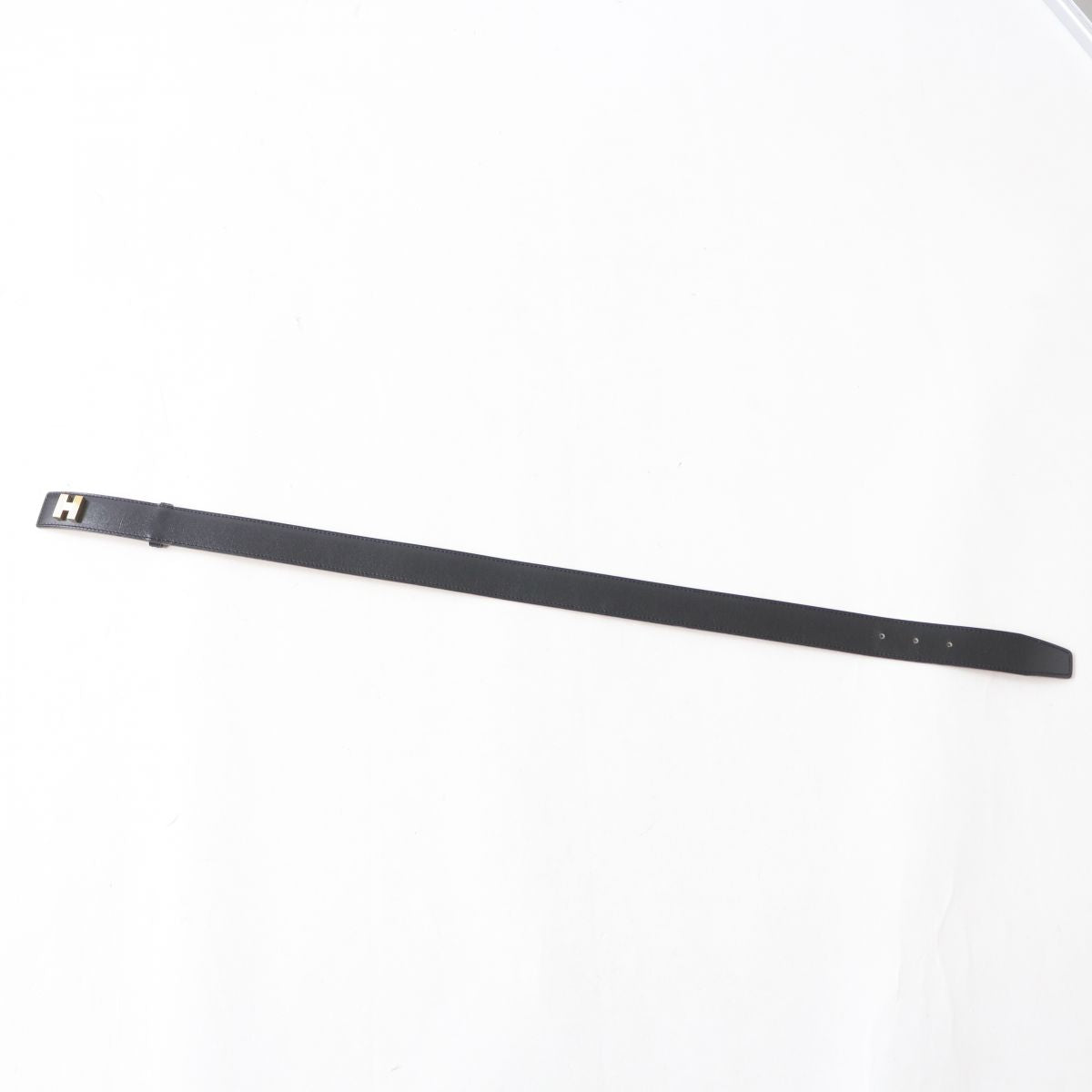 HERMES belt Main: Leather Black x Gold Metal Women  d