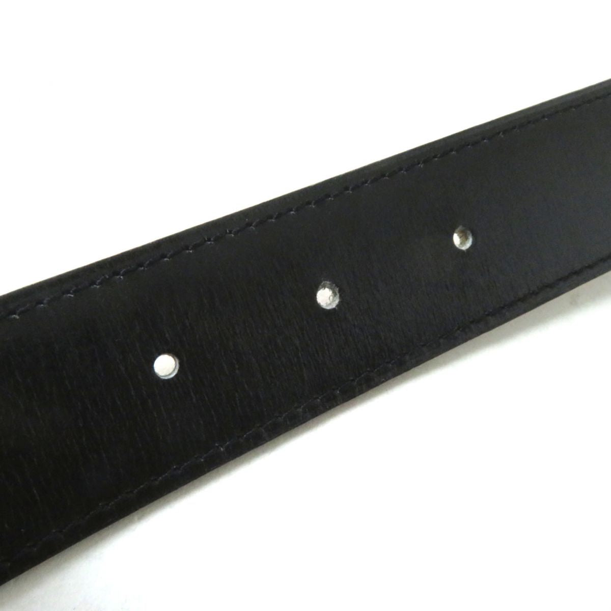 HERMES belt Main: Leather Black x Gold Metal Women  d