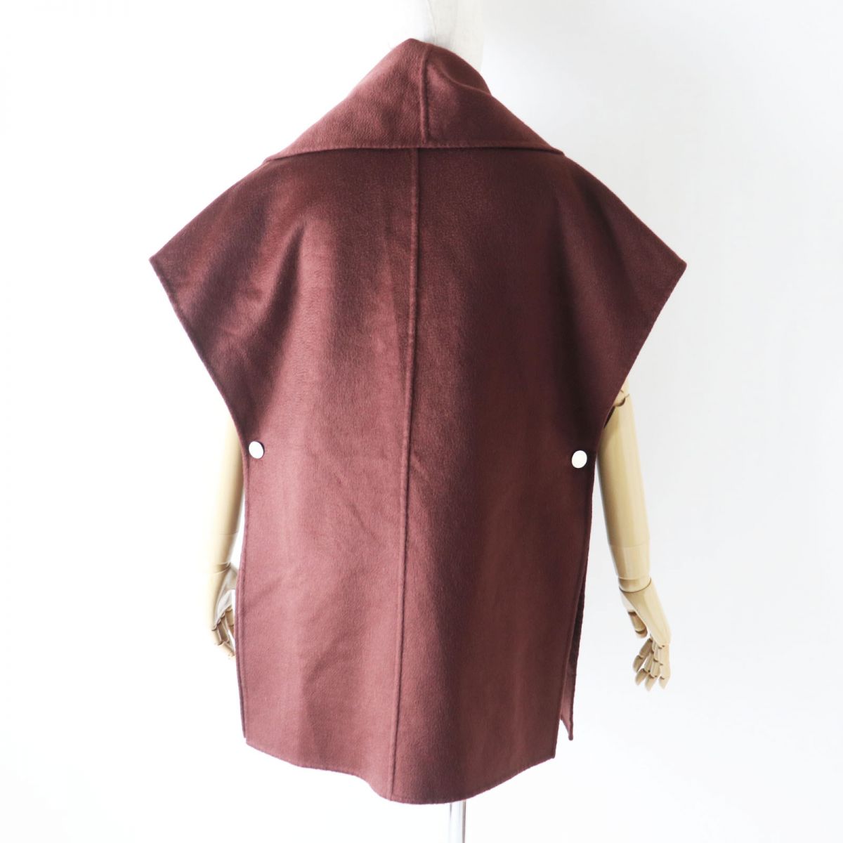 HERMES Best Main: 100% cashmere, Leather part: Sheepskin Brown Women 34  d