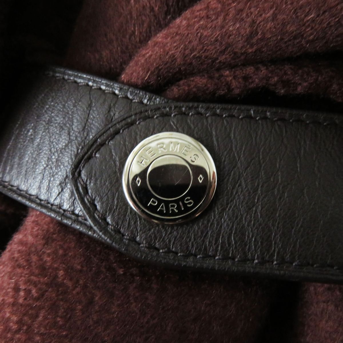 HERMES Best Main: 100% cashmere, Leather part: Sheepskin Brown Women 34  d