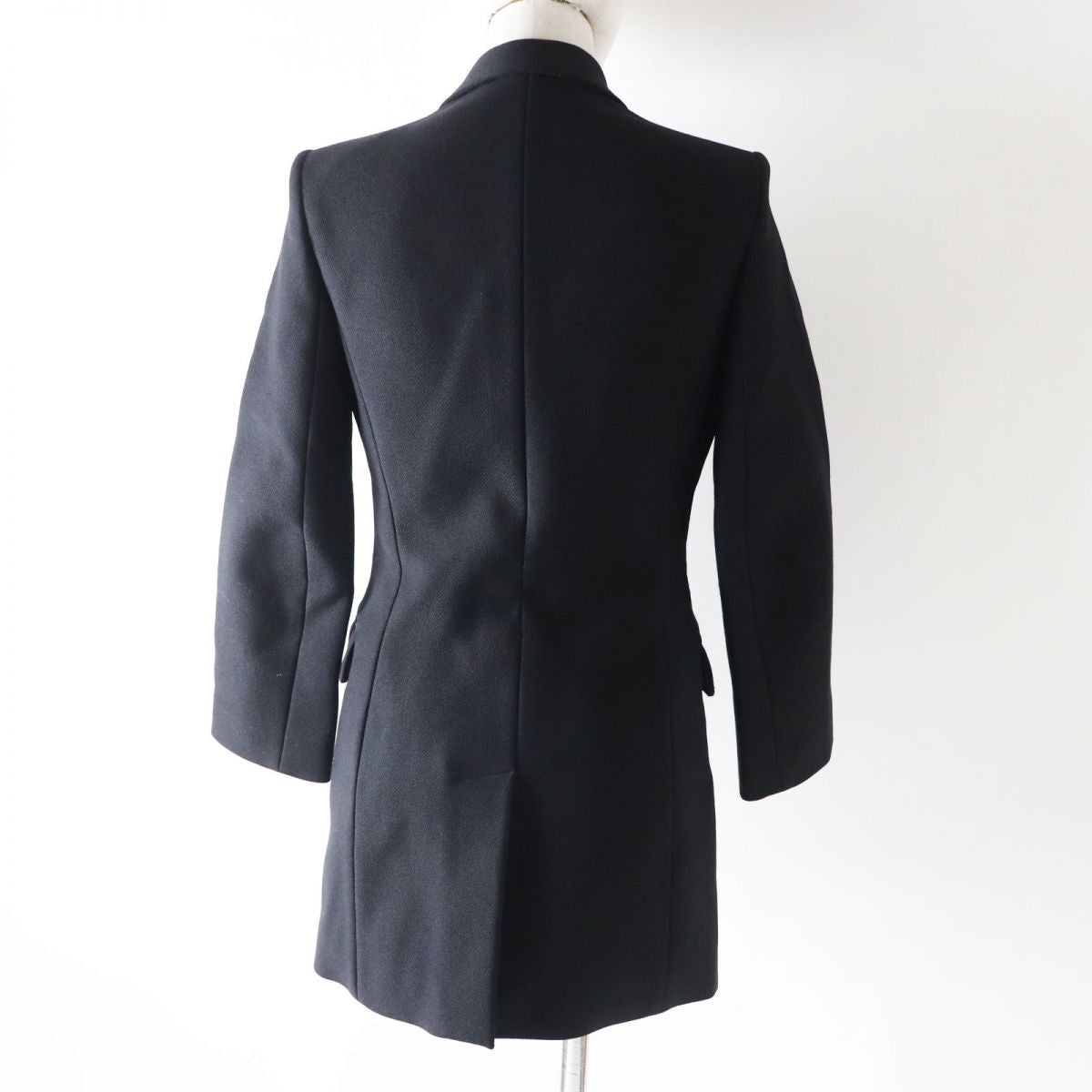 HERMES tailored jacket Outer: 70% nylon, Outer: 30% wool, Lining: 85% rayon, Lining: 15% silk, Sleeve lining: 100% cupra black Women 34  d