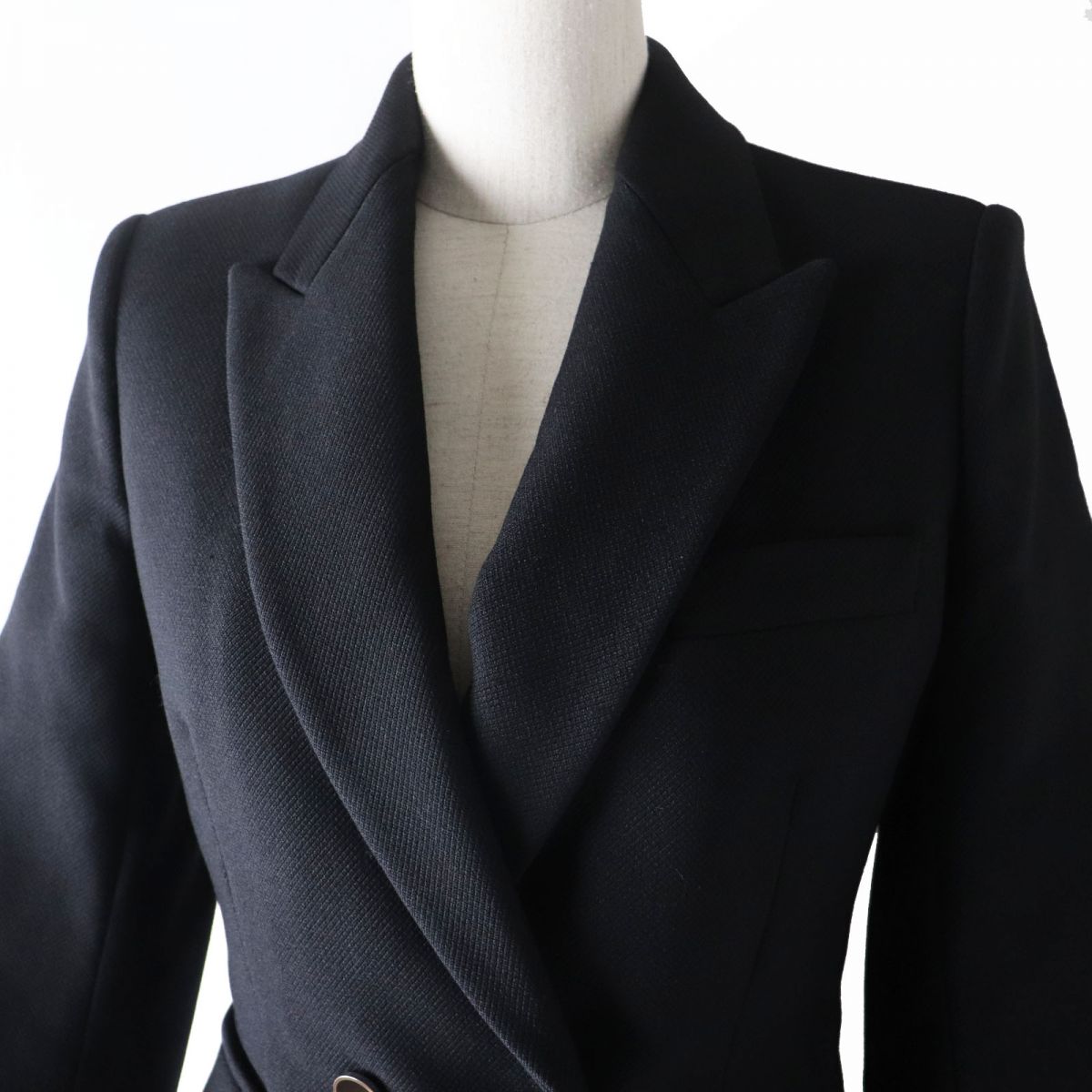 HERMES tailored jacket Outer: 70% nylon, Outer: 30% wool, Lining: 85% rayon, Lining: 15% silk, Sleeve lining: 100% cupra black Women 34  d