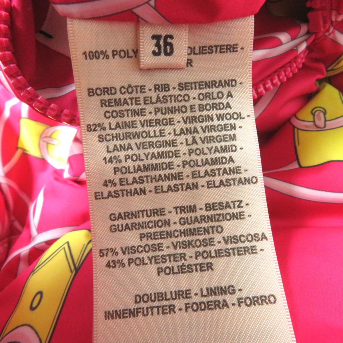 HERMES Best Main: 100% polyester, part: 82% virgin wool, part: 14% polyamide (nylon), part: 4% elastane (polyurethane), part: 57% rayon, 43% polyester Fusha pink<br>La Promenade du Matin/Morning Walk Women 36  d