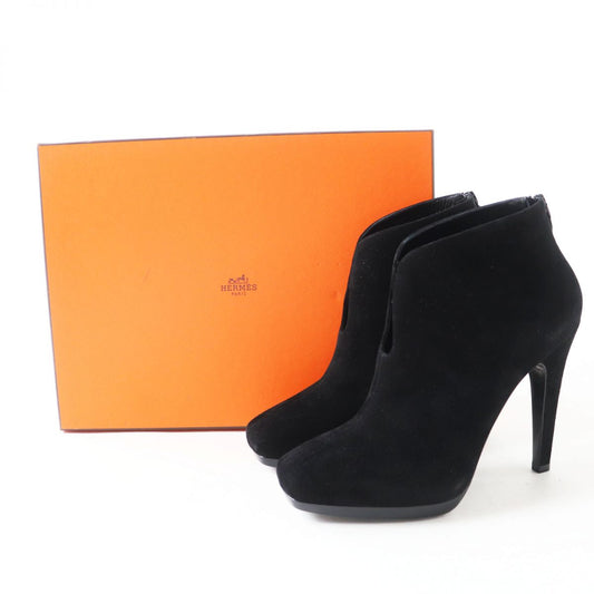 HERMES Booties Main: Suede leather black Women 38  d