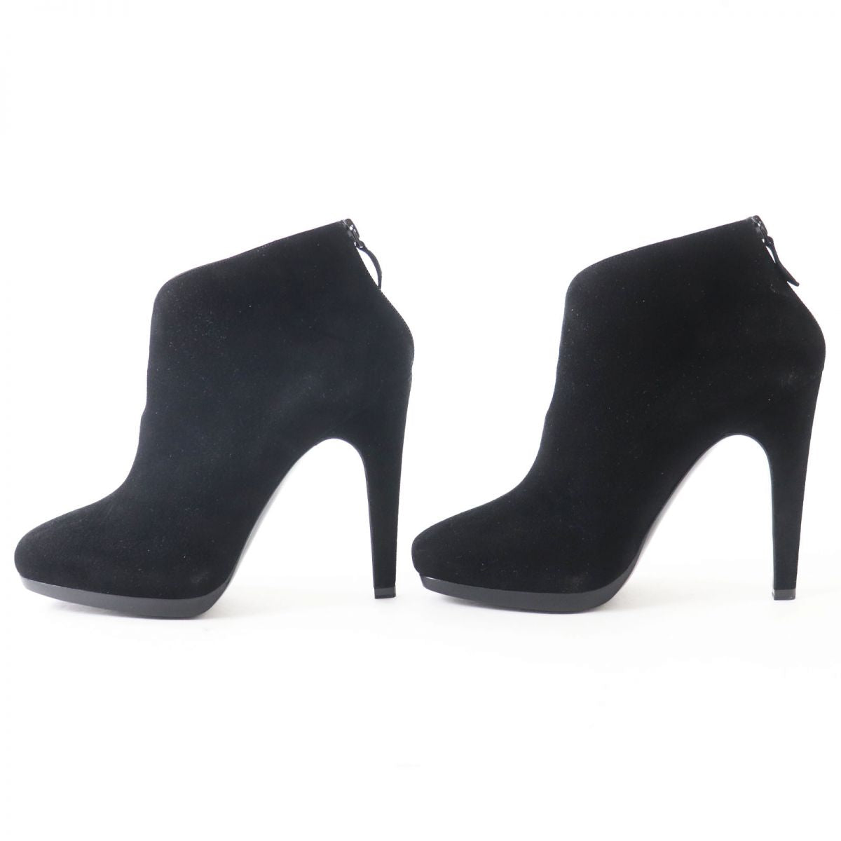 HERMES Booties Main: Suede leather black Women 38  d