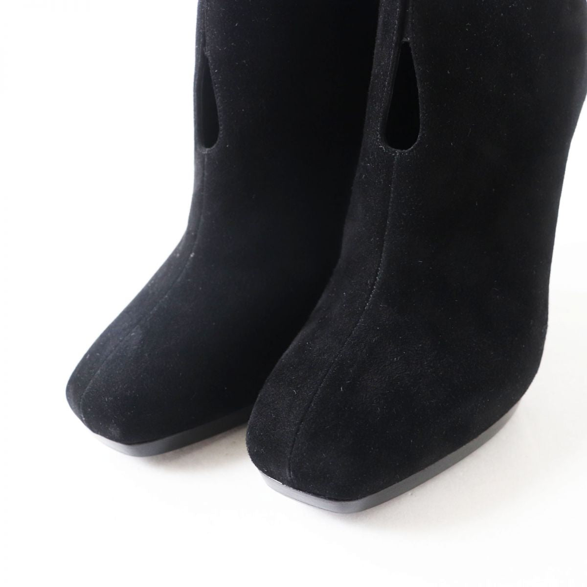 HERMES Booties Main: Suede leather black Women 38  d