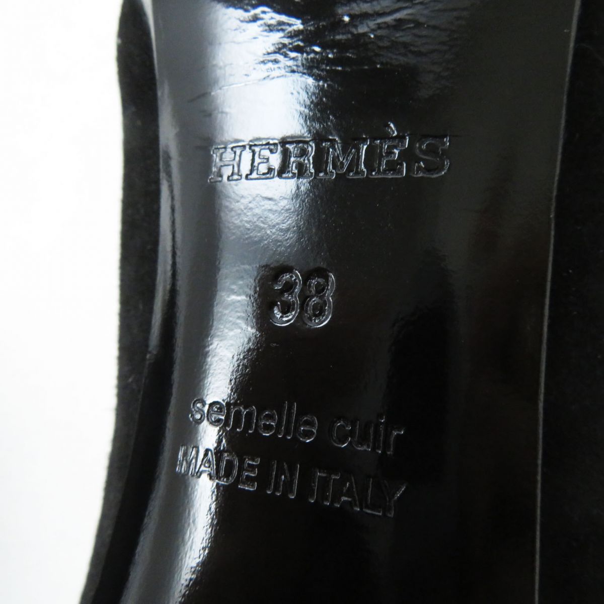 HERMES Booties Main: Suede leather black Women 38  d
