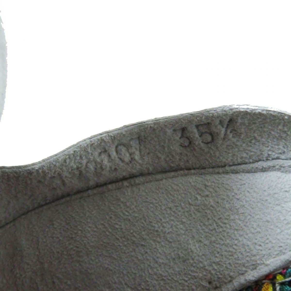 HERMES Slip-on Part: Leather Multicolor x white Women 35.5  d