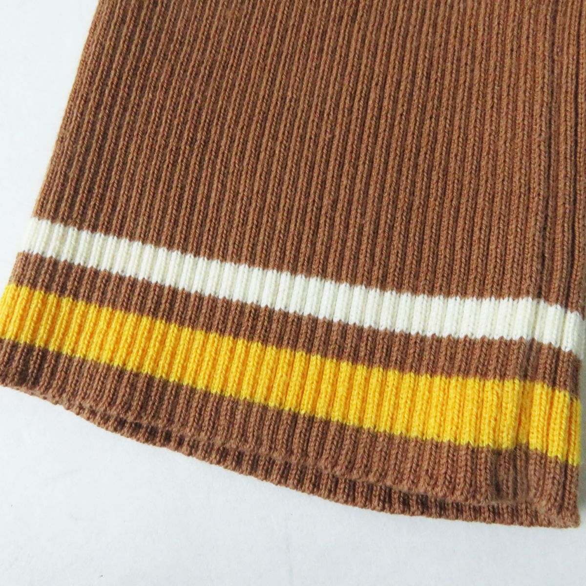 HERMES cardigan Part: 100% silk, Part: 100% cotton Brown x Yellow type (Sunflower Pattern) Women 38  d