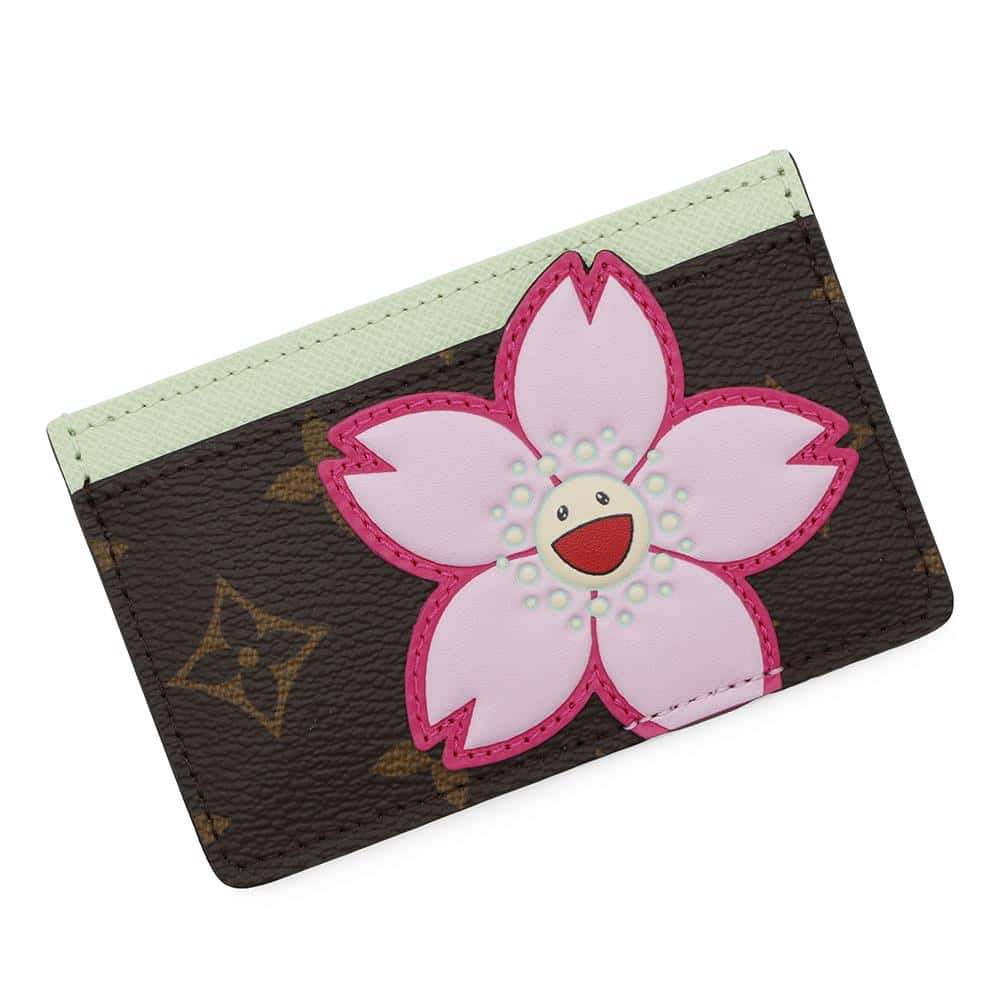 LOUIS VUITTON LV × TM Card Case Porto Carte Simple Sakura BrownM13429 Monogram