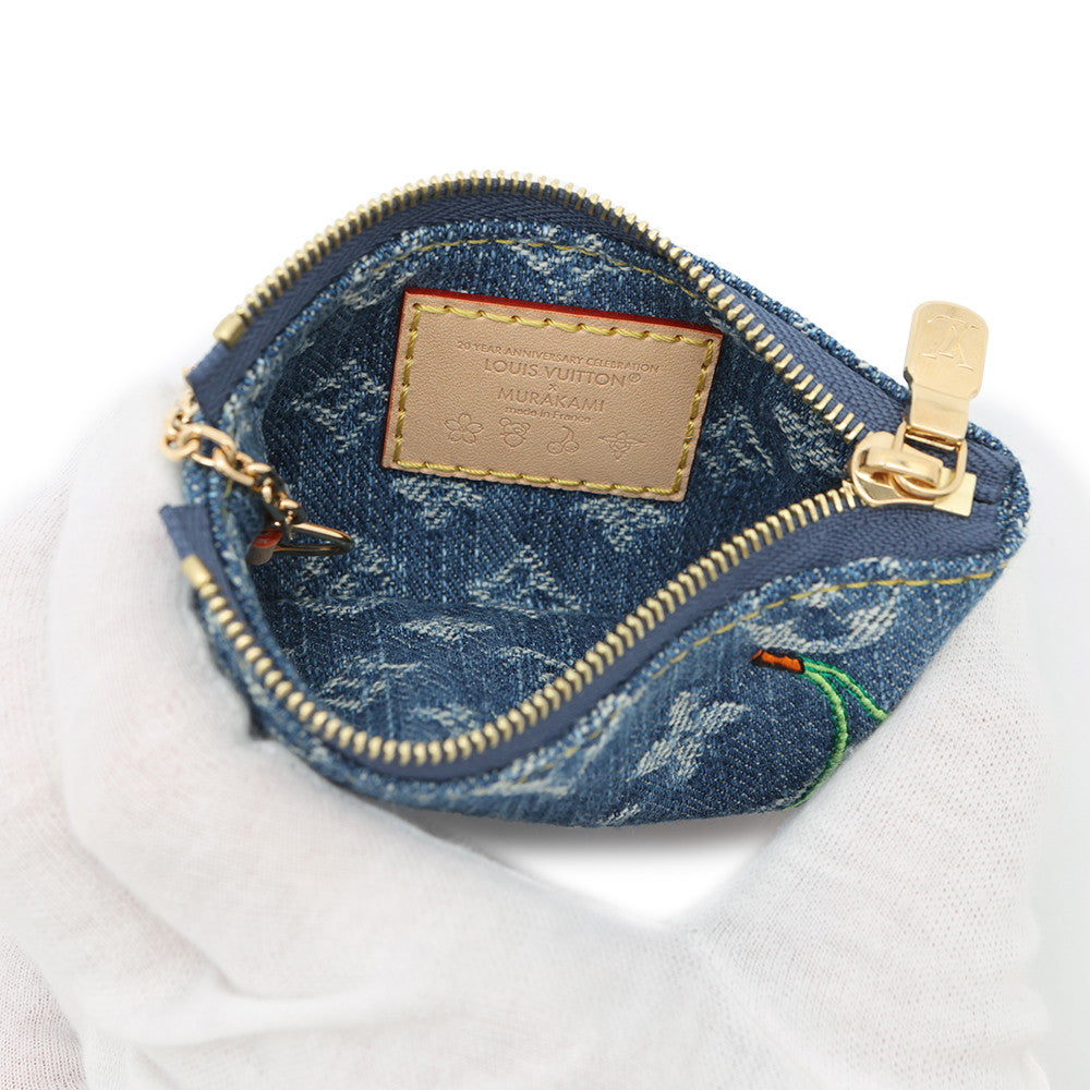 LOUIS VUITTON LV × TM Card Key Case Pochette Cles BlueM14938 Monogram Cherry Denim