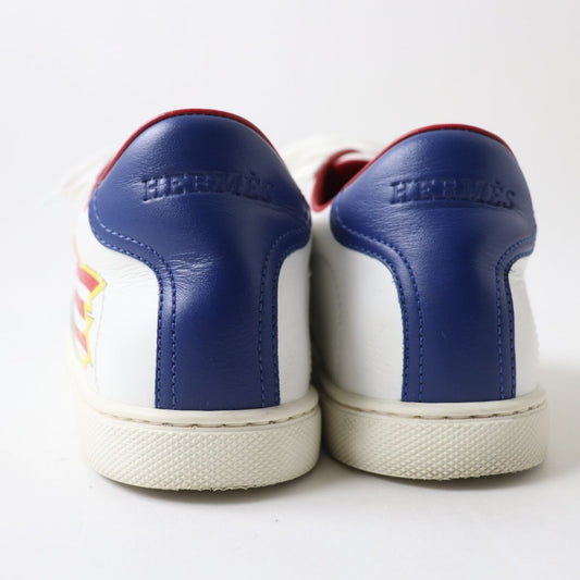 HERMES sneakers Main: Leather White x blue x red Women 36.5  d
