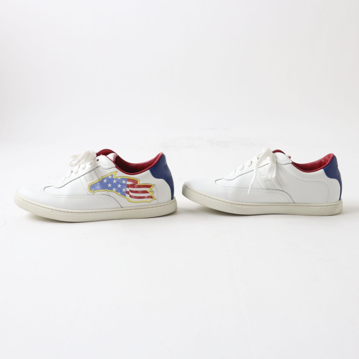 HERMES sneakers Main: Leather White x blue x red Women 36.5  d