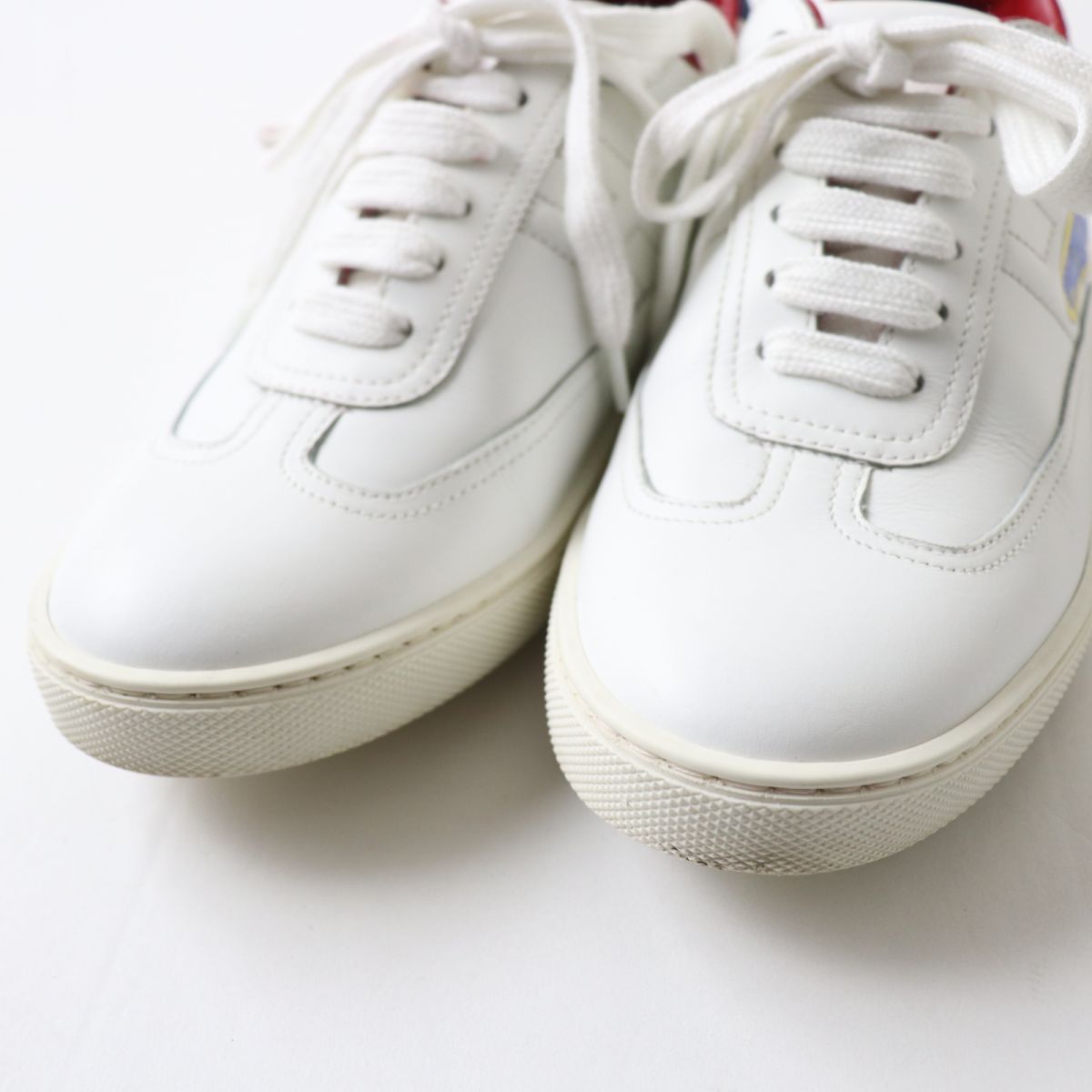 HERMES sneakers Main: Leather White x blue x red Women 36.5  d