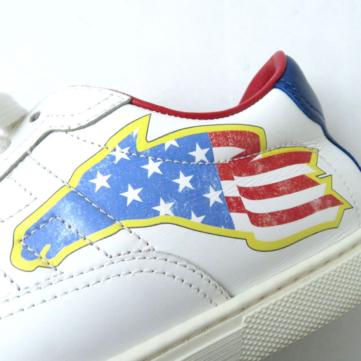 HERMES sneakers Main: Leather White x blue x red Women 36.5  d