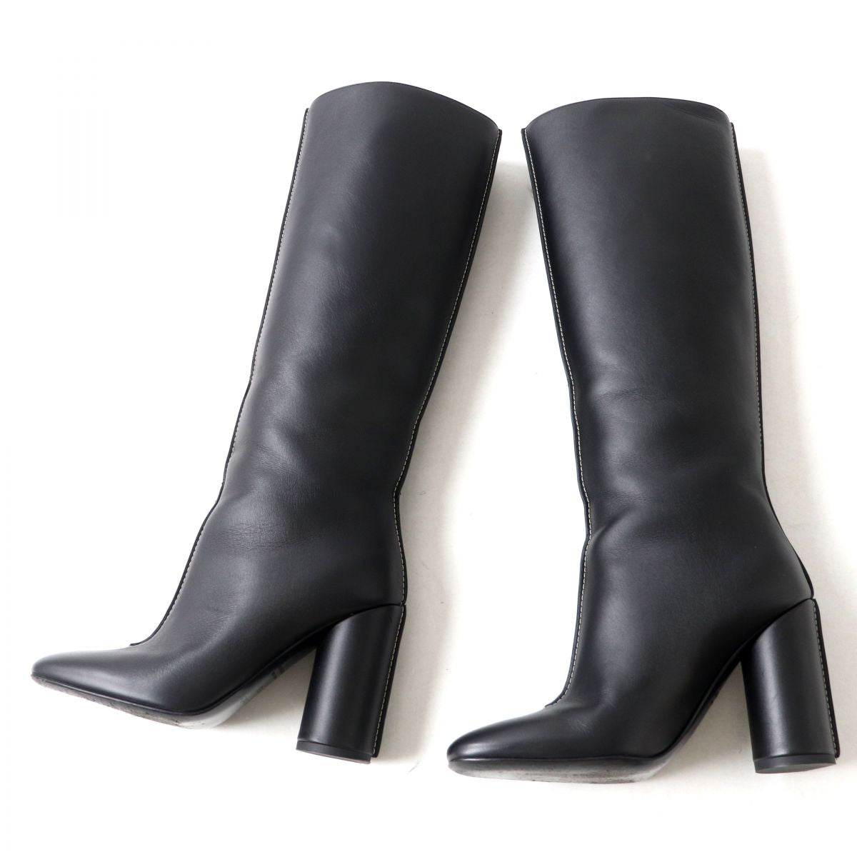 HERMES boots Main: Leather black Women 35.5  d