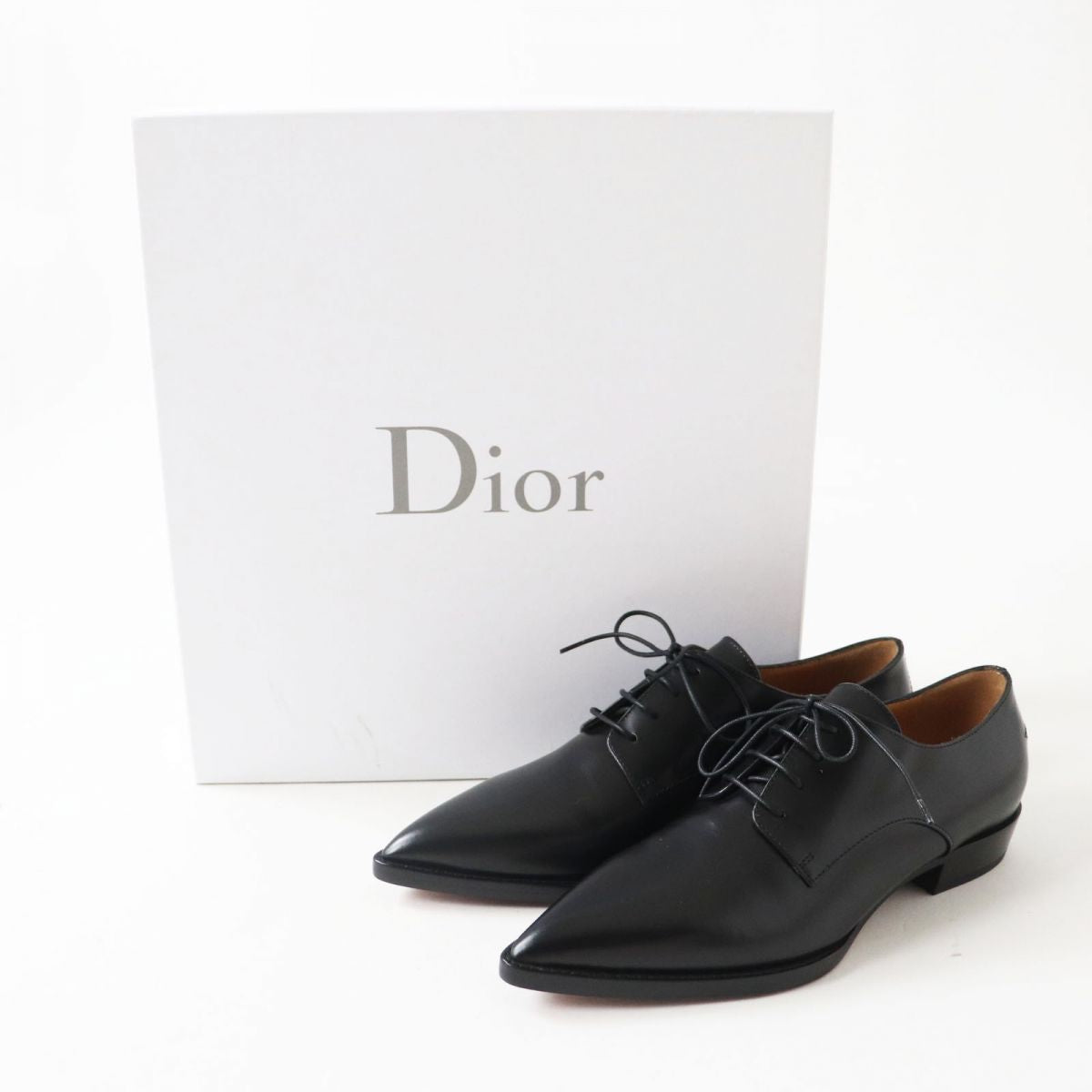 Christian Dior Leather shoes KDL022 Main: Matte calfskin black Derby shoes Women 36 D