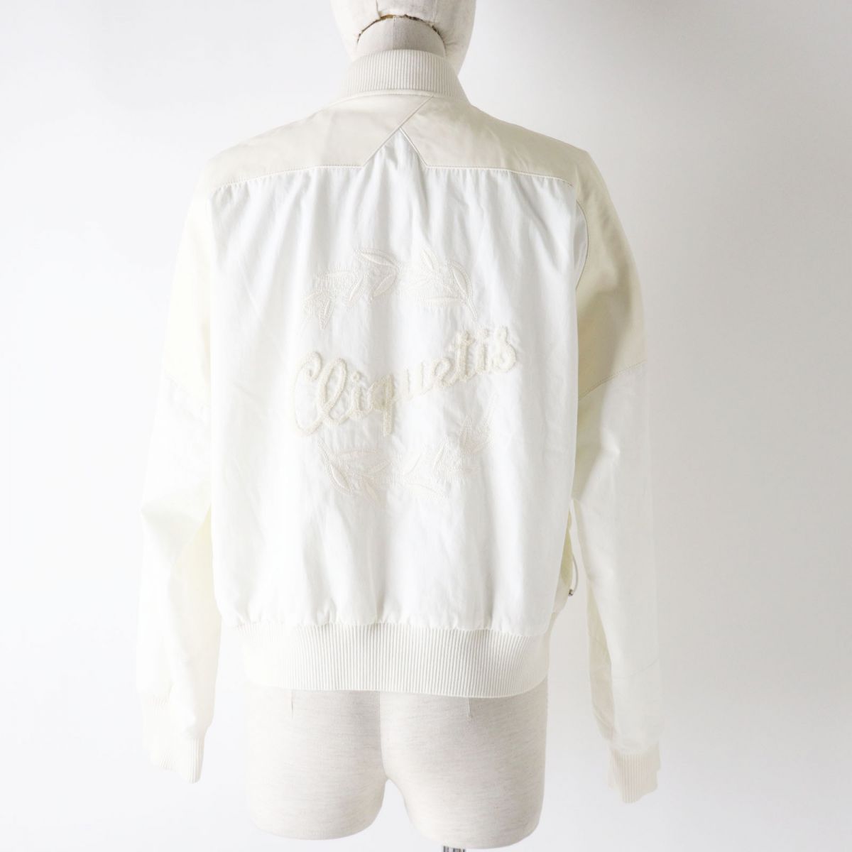 HERMES Blouson Outer: 100% cotton, Leather: Lamb leather, Part: 44% silk, Part: 33% cotton, Part: 21% polyamide (nylon) white Women 38  d